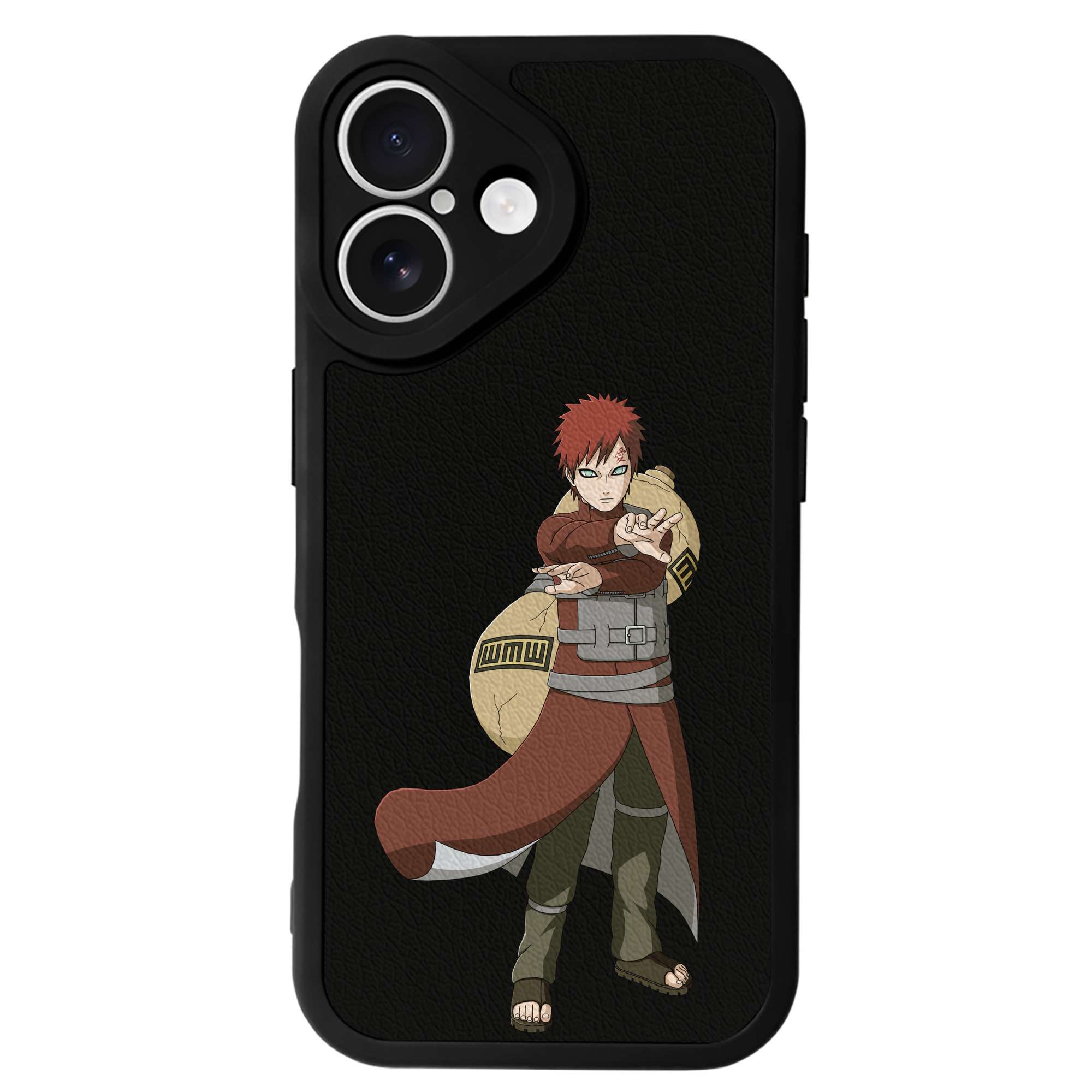 （画像用） NARUTO -ナルト- ガアラ Gaara 【iPhone 16シリーズ対応】シリコンスマホケース（レザー調） 材質：シリコン